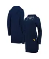 Touché Women's Navy West Virginia Mountaineers Quick Pass Lace-up V-neck Hoodie Dress In Blue