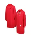 Touché Women's Scarlet Nebraska Huskers Quick Pass Lace-up V-neck Hoodie Dress In Red
