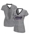 Touché Women's Touch Black Colorado Rockies Halftime Back Wrap Top V-neck T-shirt In Black