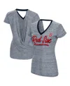 Touché Women's Touch Gray Boston Red Sox Halftime Back Wrap Top V-neck T-shirt In Gray