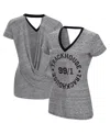 Touché Women's Touch Heather Black Trackhouse Racing Halftime Back Wrap T-shirt In Heather Black