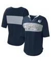 Touché Women's Touch Navy And Gray New York Yankees Lead Off Notch Neck T-shirt In Navy,gray