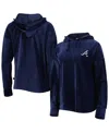 Touché Women's Touch Navy Atlanta Braves End Line Pullover Hoodie In Navy