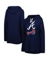 Touché Women's Touch Navy Atlanta Braves Pre-game Raglan Pullover Hoodie In Navy