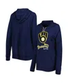 Touché Women's Touch Navy Milwaukee Brewers Pre-game Raglan Pullover Hoodie In Navy
