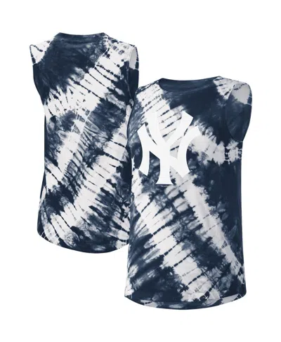 Touché Women's Touch Navy New York Yankees Money Ball Tie-dye Tank Top