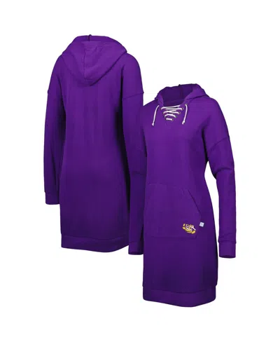 Touché Women's Touch Purple Lsu Tigers Quick Pass Lace-up V-neck Hoodie Dress