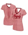 Touché Women's Touch Red Los Angeles Angels Halftime Back Wrap Top V-neck T-shirt In Red