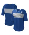 Touché Women's Touch Royal And Gray Los Angeles Dodgers Lead Off Notch Neck T-shirt In Royal,gray