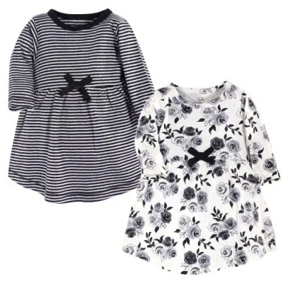 Touched By Nature Kids'  2pk Long Sleeve Organic Dresses In Gray