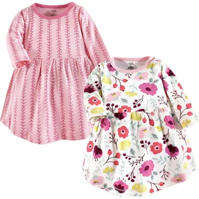 Touched By Nature Babies'  2pk Long Sleeve Organic Dresses In Green