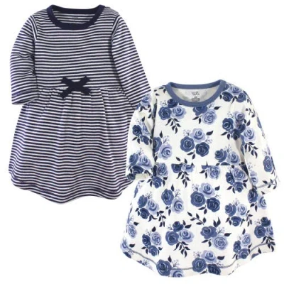 Touched By Nature Kids'  2pk Long Sleeve Organic Dresses In Multi