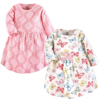 Touched By Nature Kids'  2pk Long Sleeve Organic Dresses In Multi