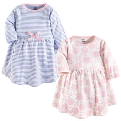 Touched By Nature Kids'  2pk Long Sleeve Organic Dresses In Multi