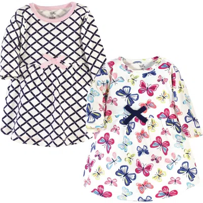Touched By Nature Babies'  2pk Long Sleeve Organic Dresses In Multi
