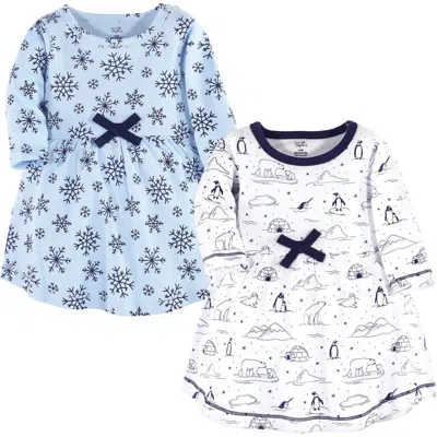 Touched By Nature Babies'  2pk Long Sleeve Organic Dresses In Multi