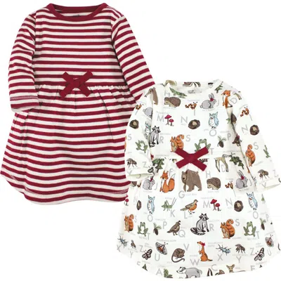 Touched By Nature Babies'  2pk Long Sleeve Organic Dresses In Multi