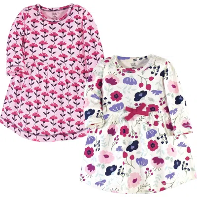 Touched By Nature Babies'  2pk Long Sleeve Organic Dresses In Multi