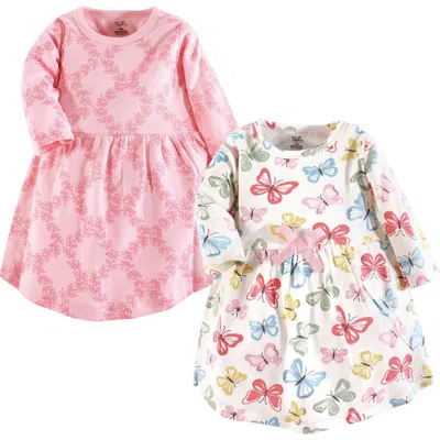 Touched By Nature Babies'  2pk Long Sleeve Organic Dresses In Multi