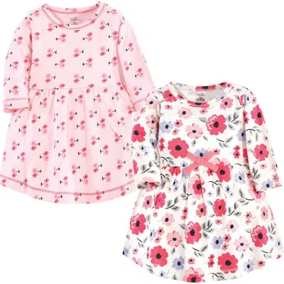 Touched By Nature Babies'  2pk Long Sleeve Organic Dresses In Multi