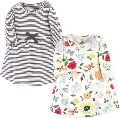 Touched By Nature Babies'  2pk Long Sleeve Organic Dresses In Multi