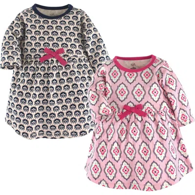 Touched By Nature Babies'  2pk Long Sleeve Organic Dresses In Multi