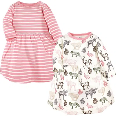 Touched By Nature Babies'  2pk Long Sleeve Organic Dresses In Multi