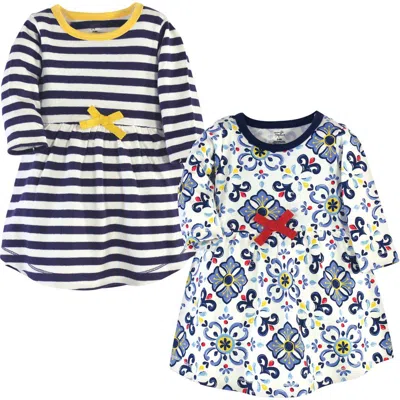 Touched By Nature Babies'  2pk Long Sleeve Organic Dresses In Multi