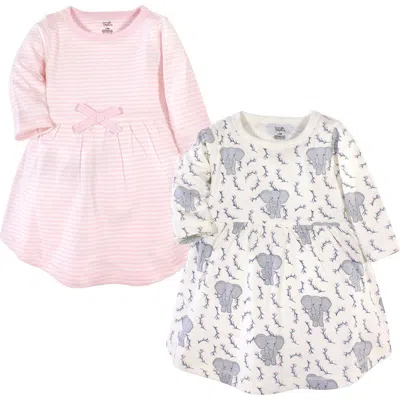 Touched By Nature Babies'  2pk Long Sleeve Organic Dresses In Multi