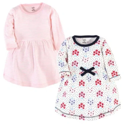 Touched By Nature Kids'  2pk Long Sleeve Organic Dresses In Pink