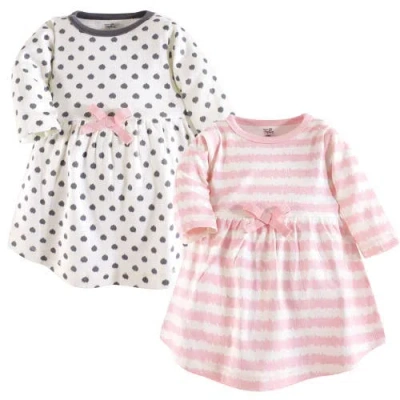 Touched By Nature Kids'  2pk Long Sleeve Organic Dresses In Pink
