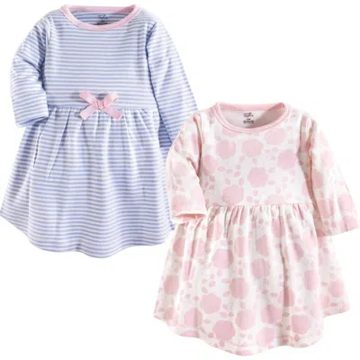 Touched By Nature Babies'  2pk Long Sleeve Organic Dresses In Purple