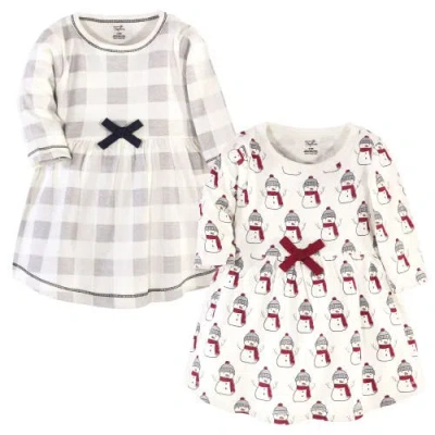 Touched By Nature Kids'  2pk Long Sleeve Organic Dresses In White