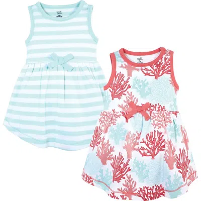 Touched By Nature Babies'  2pk Organic Sleeveless Dresses In Blue