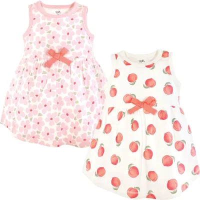 Touched By Nature Babies'  2pk Organic Sleeveless Dresses In Orange