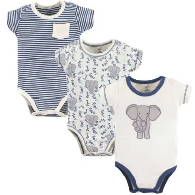 Touched By Nature Babies'  3pk Organic Bodysuits In Blue