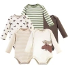 Touched By Nature 5pk Long Sleeve Organic Bodysuits In Multi