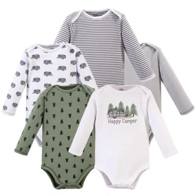 Touched By Nature Babies'  5pk Long Sleeve Organic Bodysuits In Multi