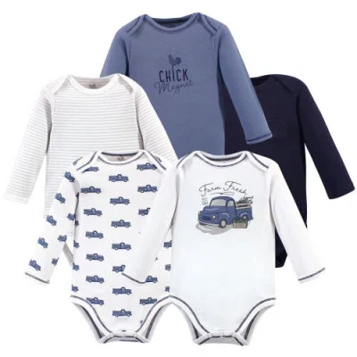 Touched By Nature Babies'  5pk Long Sleeve Organic Bodysuits In Multi