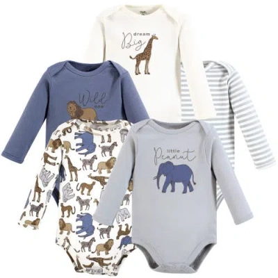 Touched By Nature Babies'  5pk Long Sleeve Organic Bodysuits In Multi