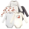 Touched By Nature Babies'  5pk Long Sleeve Organic Bodysuits In White