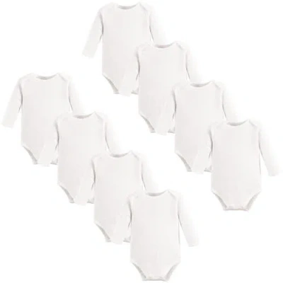 Touched By Nature Kids'  8pk Long Sleeve Organic Bodysuits In White