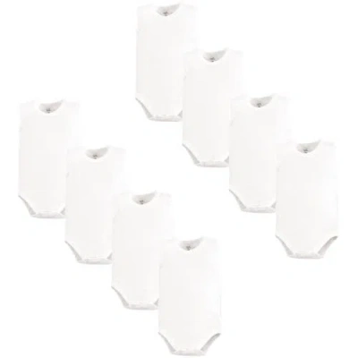 Touched By Nature Kids'  8pk Sleeveless Organic Bodysuits In Neutral