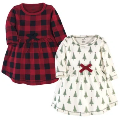 Touched By Nature Kids'  Comfortable Organic Long-sleeve Dress 2 Pack In Multi