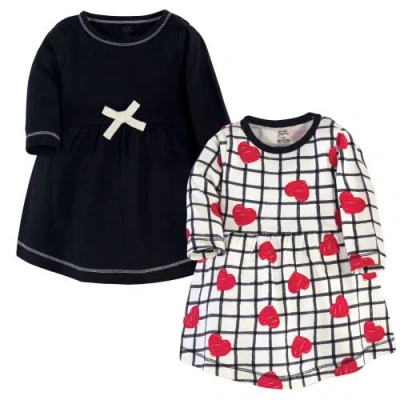 Touched By Nature Kids'  Comfortable Organic Long-sleeve Dress 2 Pack In Multi
