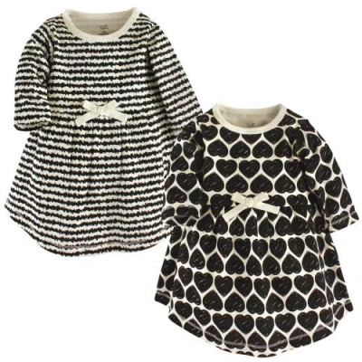 Touched By Nature Kids'  Comfortable Organic Long-sleeve Dress 2 Pack In Multi