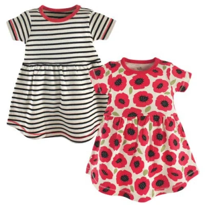 Touched By Nature Babies'  Durable Organic Cotton Short And Long Sleeve Dresses In Multi