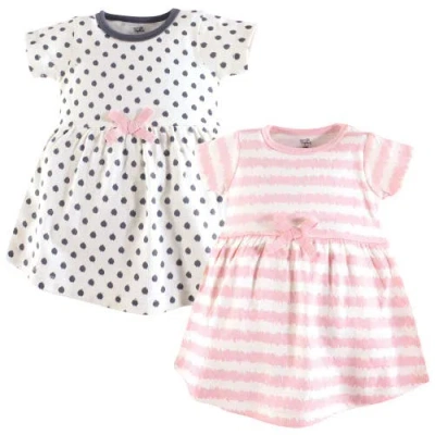 Touched By Nature Babies'  Durable Organic Cotton Short And Long Sleeve Dresses In Multi