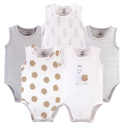 Touched By Nature Babies'  Five-piece Organic Cotton Sleeveless Bodysuits In White