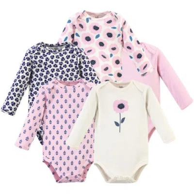 Touched By Nature Babies'  Little Soft Organic Cotton Long-sleeve One-piece Essentials In Multi